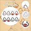 4 Pairs 4 Styles Sport Theme Wood Heart Dangle Earrings for Women EJEW-FI0001-55-4