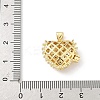 Heart Brass Clear Cubic Zirconia Locket Pendants KK-B141-10G-3