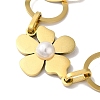 Flower & Heart 304 Stainless Steel Link Chain Bracelets for Women BJEW-I315-13G-2