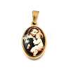 Religion Theme 304 Stainless Steel Pave Epoxy Pendants STAS-K256-29G-05-1