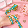 6M Polyester Flower Embroidery Lace Ribbon OCOR-TAC0015-14-6