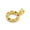 Rack Plating Brass Micro Pave Cubic Zirconia Pendants KK-C074-04G-01-2