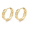 Brass Chain Charm Hoop Earrings for Women EJEW-F347-02G-02-1