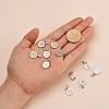 PVD Vacuum Plating Flat Round with San Benito & Word 304 Stainless Steel Charms STAS-I036-03B-4