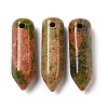 Natural Unakite Pointed Pendants G-C158-05J-1