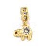 Brass Micro Pave Clear Cubic Zirconia Pendants KK-U007-02G-06-1
