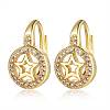 Brass Micro Pave Cubic Zirconia Pentacle Leverback Earrings EJEW-S205-JN467-2-1