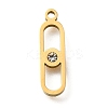 304 Stainless Steel Rhinestone Oval Pendants STAS-Q348-29G-1