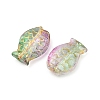 Electroplate and Golden Metal Enlaced Glass Beads EGLA-T029-01K-2