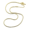 Brass Round Snake Chain Necklaces with OT Clasps for Men Women NJEW-G160-06G-4