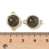 Brass Pave Natural Labradorite Faceted Flat Round Connector Charms G-U028-04G-16-3