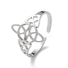 Non-Tarnish Sailor's Knot 304 Stainless Steel Hollow Open Cuff Ring for Women LS-RJEW-E073-03P-1