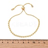Long-Lasting Plated Brass Round Bead Slider Beacelets for Women Men BJEW-E089-01G-01-4