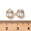 Brass Micro Pave Clear Cubic Zirconia Charms KK-B110-01G-05-3