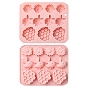2Pcs Bees & Flower & Honeycomb Shape Silicone Molds ST-CJ0043-008-1