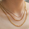 304 Stainless Steel Figaro Chain 3 Layer Necklaces for Women NJEW-A057-02A-G-1