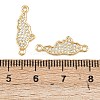 Brass Micro Pave Cubic Zirconia Map of Honduras Connector Charms KK-B161-09G-3