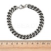 667 Stainless Steel Curb Chain Bracelets for Men Women BJEW-D367-02-5
