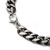 201 Stainless Steel Cuban Link Chain Necklace NJEW-Z024-04AS-3