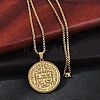 201 Stainless Steel Religion Flat Round Pendant Box Chain Necklaces for Women Men LS-NJEW-R013-08G-3