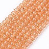 1 Strand Transparent Crackle Glass Round Beads Strands X-CCG-Q001-4mm-05-1