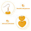 6 Pairs 6 Colors PU Leather Heart Dangle Earrings with Iron Pin for Women EJEW-FI0002-15-3