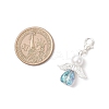 Heart Angel Glass & Glass Pearl Pendant Decorations HJEW-JM03773-02-3