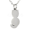 Non-Tarnish 201 Stainless Steel Kitten Pendant Necklaces LS-NJEW-T009-JN125-40-1-1
