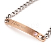 Rectangle with Word I Love You Link Bracelet with Rhinestone STAS-E160-33RGP-2