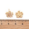 Flower Brass Micro Pave Cubic Zirconia Stud Earrings for Women EJEW-G428-28A-02-5