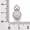 925 Sterling Silver Micro Pave Clear Cubic Zirconia European Clasps STER-T007-142P-3