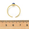 Gemstone Round 304 Stainless Steel Cuff Open Rings for Women RJEW-JR01063-6