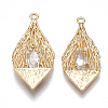 Brass Filigree Pendants LS-KK-T038-436G-2