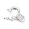 Brass Micro Pave Clear Cubic Zirconia Twister Clasps ZIRC-L097-021P-3