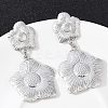304 Stainless Steel Dangle Stud Earrings EJEW-G423-14P-1