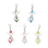 Angel Glass & ABS Plastic Imitation Pearl Pendant Decorations HJEW-JM03521-02-2