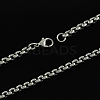 Tarnish Resistant 304 Stainless Steel Venetian Chain Necklaces STAS-S029-08-2