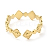 304 Stainless Steel Rhombus Open Cuff Ring for Women RJEW-I098-30G-3