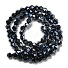 Opaque Solid Color Electroplate Glass Beads Strands EGLA-A039-P4mm-A17-2