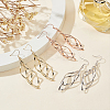 3 Pairs 3 Colors Brass Twist Wave Dangle Earrings for Women EJEW-AN0003-26-7