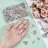 100Pcs 10 Styles Tibetan Style Connectors Charms TIBE-ME0001-05-3