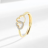 Brass Micro Pave Cubic Zirconia Adjustable Finger Rings for Women RJEW-C132-07G-1