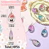 10Pcs Transparent Glass Pendants GLAA-YW0004-20A-3