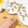 SHEGRACE Brass Pave Cubic Zirconia Star Connector Charms XGRQ2O760-441G-5