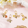 4Pcs Bees Alloy Enamel Pendant Decoration HJEW-SC00168-3