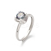 Rhodium Plated 925 Sterling Silver Moissanite Adjustable Rings RJEW-U038-10P-4