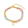 304 Stainless Steel Letter Charm Double-layered Bracelets VG5038-2-1