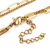 304 Stainless Steel Double Layer Round Box Chains & Paperclip Chain Necklaces for Women NJEW-G140-16B-G-3