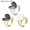 Ion Plating(IP) 304 Stainless Steel Open Cuff Ring Findings STAS-C053-07G-3