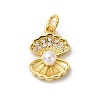 Brass Micro Pave Cubic Zirconia Pendants X-KK-I276-08G-1